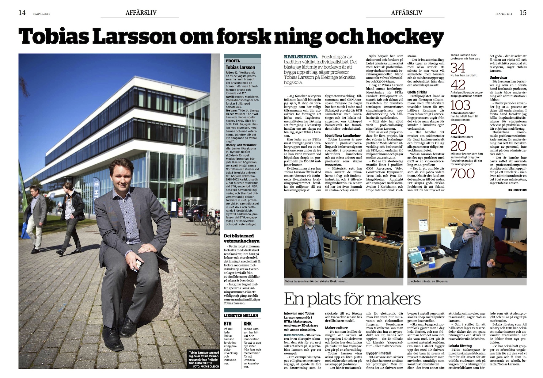 Tobias Larsson om forskning och hockey